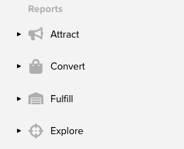 Unified Analytics side navigation